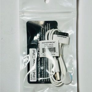 MonoPrice USB Cable 3FT MFI for Older Gen IPod/ iPhone and iPad